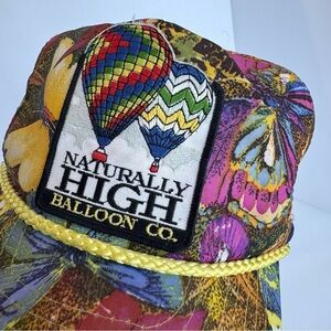 Vintage Balloon Snapback Trucker Hat O/S Naturally High Cap Unique Novelty VGUC